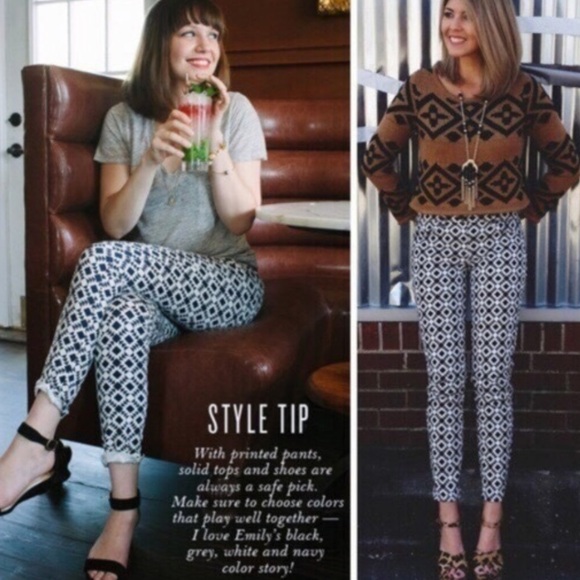 J. Crew Black White Geometric Kaleidoscope Print  Stretch Ankle Skinny Jeans  29 - Picture 4 of 15